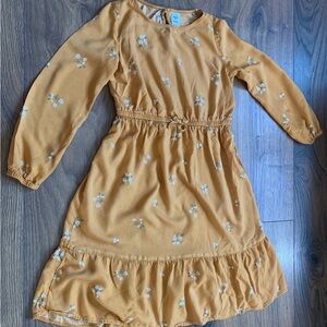 OshKosh B'gosh Mustard Yellow Floral Long-Sleeve Dress